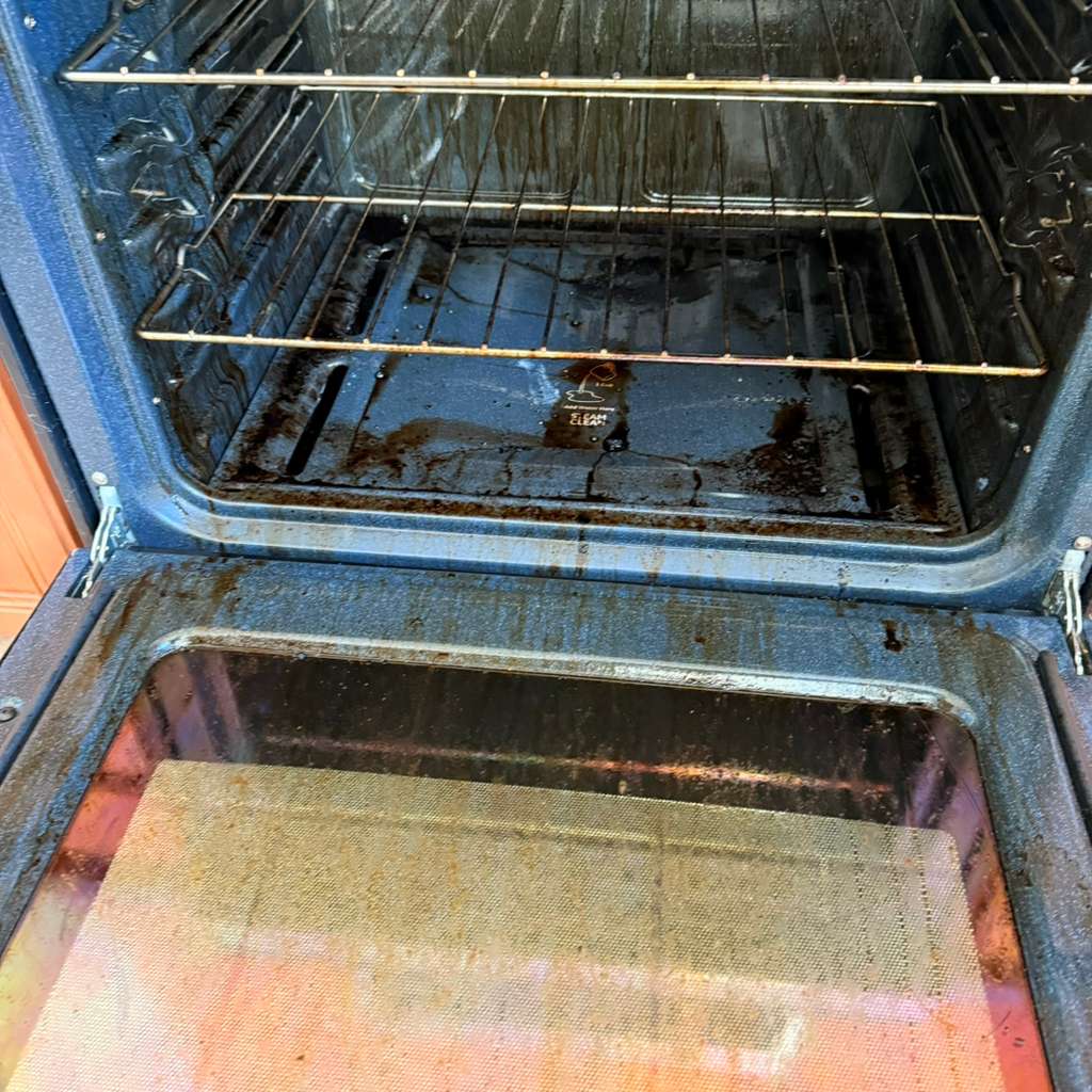 Dirty oven before cleaning
